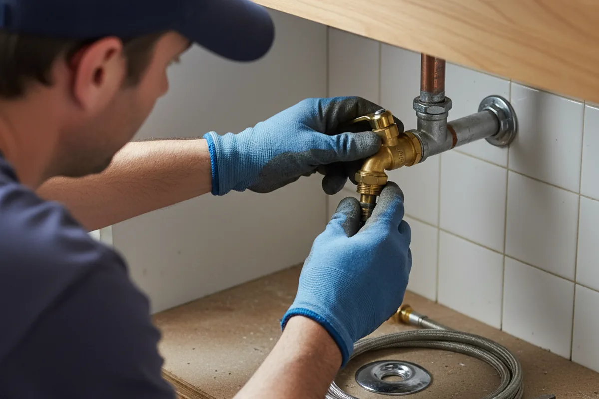Shutoff valve and fitting work during Faucet and Fixture Repair in Dry Branch